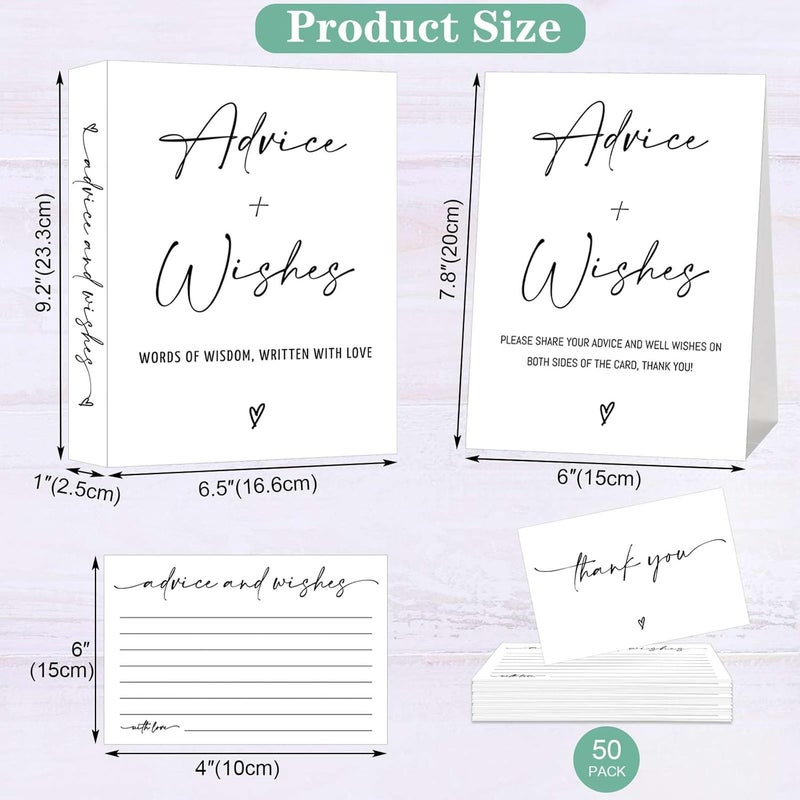Senfaro Advice and Wishes Cards Album, Baby Shower Advice Cards Book, Wedding Advice Card Guest Book Well Wishes Card for Bridal Shower, Mr and Mrs, Retirement, Graduation, Birthday - Image 3